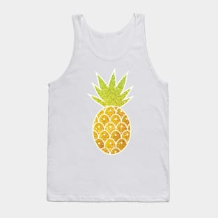 Glitter Tropical Pineapple with Stripes and Dots Tank Top